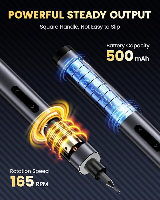 66 IN 1 Mini Electric Screwdriver Cordless, Precision Screwdriver Magnetic Bits Set with Case, USB Charging 3 Torques Settings, LED lights, Portable Repair Tool Kit for Phone PS5 Laptop