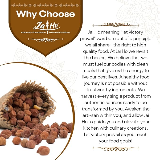 Jai Ho Certified Organic Kala Chana Whole 4 lb | Black Chick Peas | USDA Organic | Non-GMO | Chemical-Free | Premium Quality Kosher | 4 Lb (Kala Chana (Black Chick Peas))