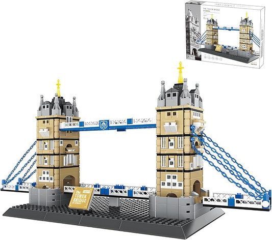 London Twin Tower Bridge Building Blocks Sets London Architecture Building Kits Famous Landmark Model Toys Gift for Adults Kids Teens 969PCS