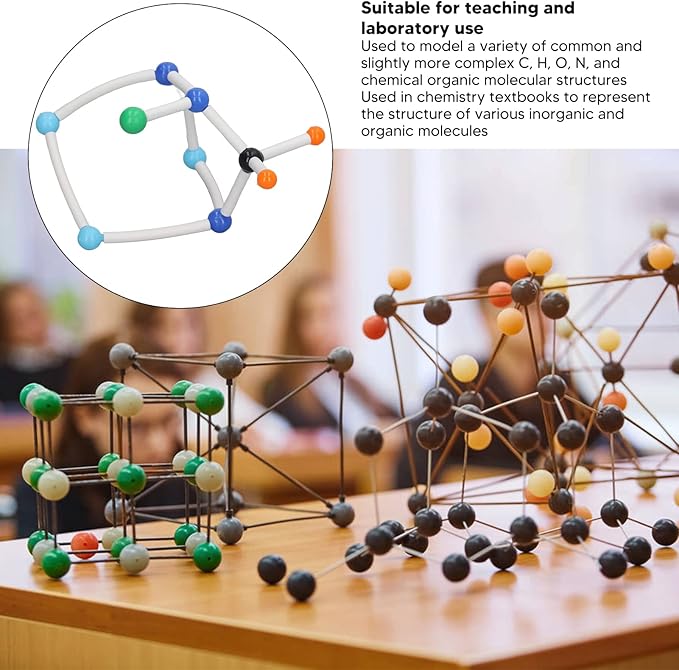 Organic Chemistry 69 Piece Kit Chemistry Molecular Model Kit Vibrant Color 3D Educational Model for Student Teacher Learning