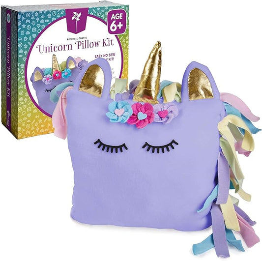 Unicorn Pillow Kit - No Sew Unicorn Craft Kit - Gifts for Girls, Arts and Crafts for Kids Ages 4-8 - Unicorn Toys for 6 Year Old Girl Gifts, Birthday, Easter, Toddlers, Teens