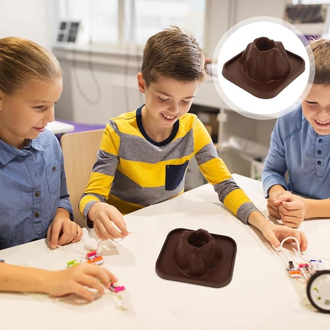 5Pcs Volcano Eruption Model Science Kit for Kids, DIY Volcanic Experiment Prop, Coffee Plastic Volcano Toy for Teaching, Stem Preschool Sandbox Landscape Model