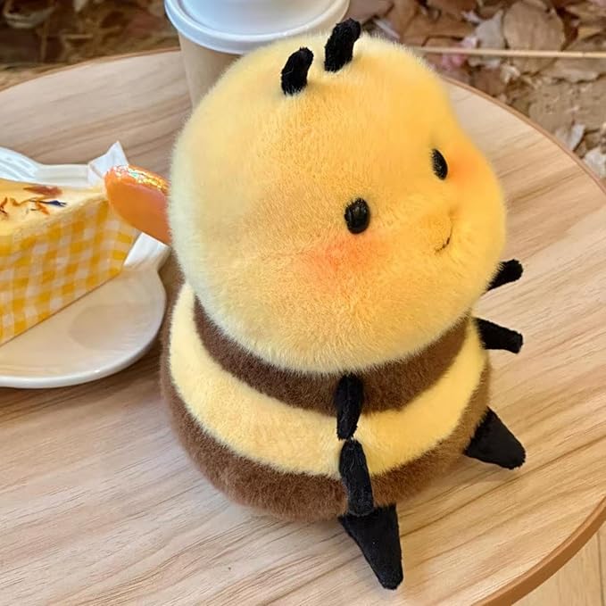 Realistic Bee 8 inch Cute Wild Honeybee Stuffed Animal Ultra Soft Plushies Toys Kawaii Gifts for Kids Adults Yellow