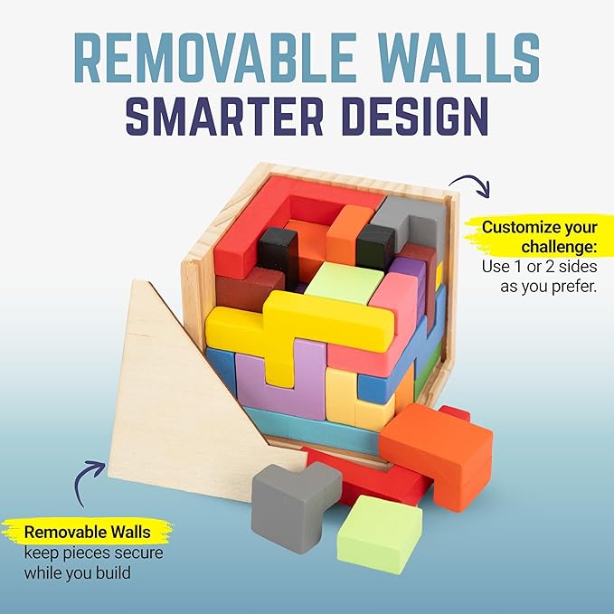 Zen Fun Unsolvable Puzzle Cube | Hardest Brain Teaser Puzzle in The World for Adults - Small, Unique & Difficult 3D Puzzle Cube for Adults (Original) - 32 Pieces