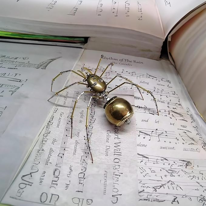 3D Metal Model Kits, Steampunk Bug Mechanical Sculpture Insect DIY Projects Hobby kit Birthday Gift, (Ghost Spider)