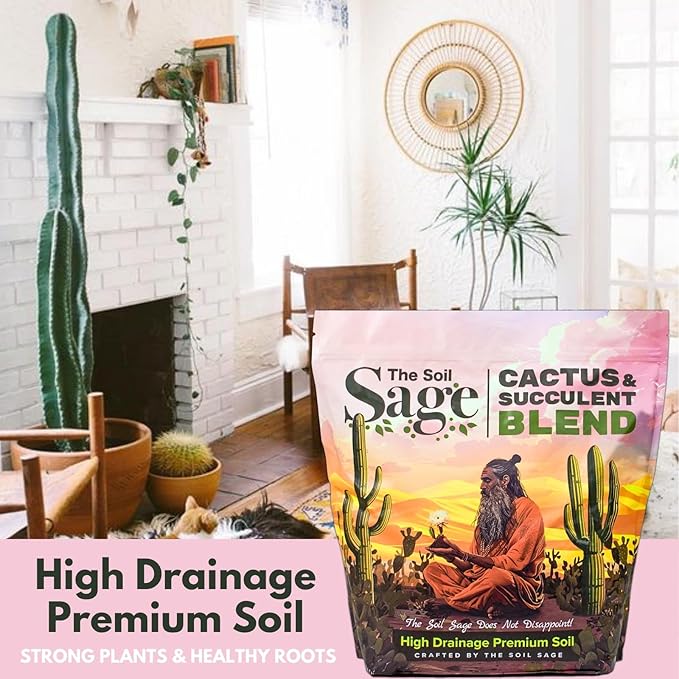 Cactus & Succulent Potting Mix - 5 Dry Quarts Premium Gritty Fast Draining Soilless Potting Mix for Cactus, Succulents, Jade, Aloe Vera - Healthy Roots - Made in USA