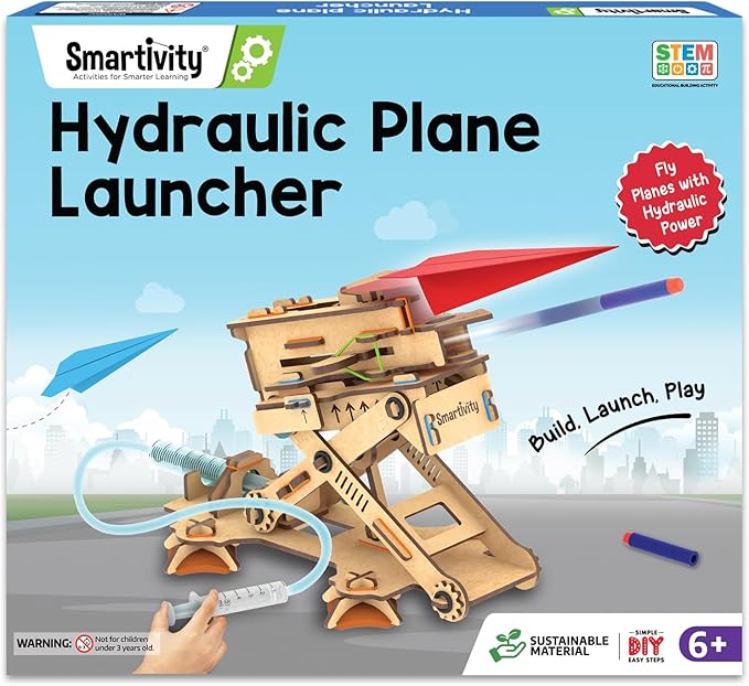 Smartivity DIY 2in1 Hydraulic Airplanes & Darts Launcher STEM Toy for Kids Ages 6 to 14 Years I Christmas, Birthday Gifts for Smart Kids | DIY Science Kit for Boys & Girls 6, 8,10,12,14 Years Old