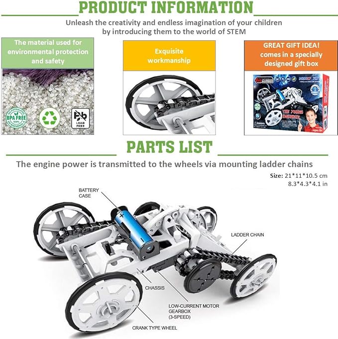 WISHKY STEM Toys, Science Kit for Young Engineer, Stem Projects for Kids Ages 8-12| Mechanical Toys, Ideal Birthday for Boys & Girls Aged 8-14