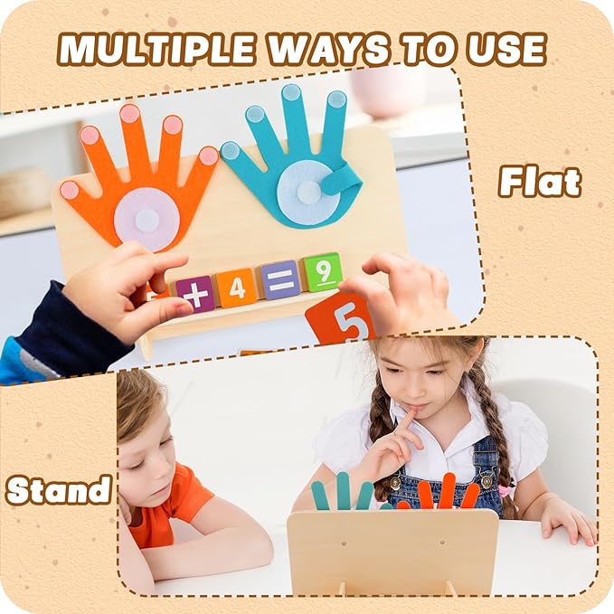Preschool Learning Toys for Toddlers 3+ Years, Educational Number Counting Blocks for Kids, Homeschool Supplies for Math Manipulates, Finger Counting Math Toy, Montessori Toys for Kids Age 3+