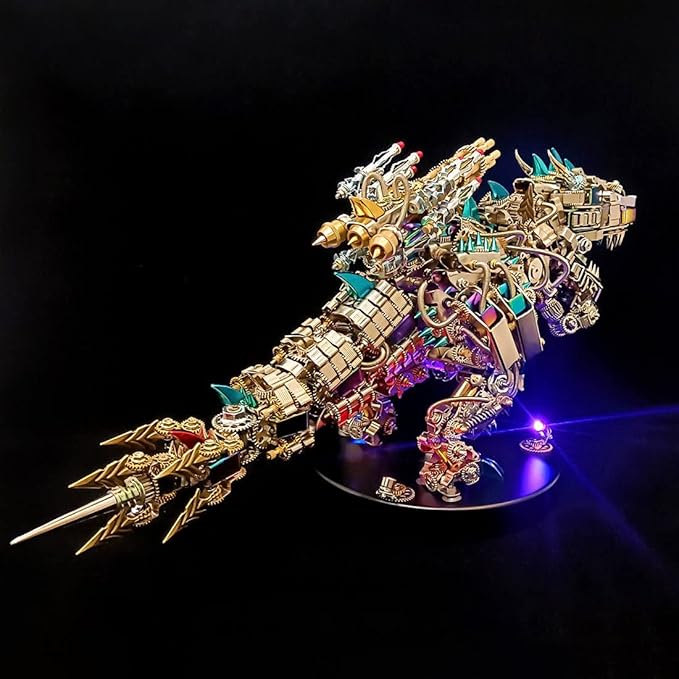 Metalkitor 3D Metal Puzzle for Adults, Tyrannosaurus Rex Model Kit Jigsaw- Steampunk DIY Ornament - Assembly Dinosaur Crafts Brain Teaser - Perfect Room Decor and Gift Choice