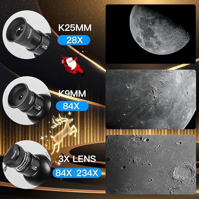 Telescopes for Adults High Powered, 700x90mm AZ Astronomical Professional Refractor Telescope for Beginners Astronomy with Advanced Eyepieces, Cool Astronomy for Christmas, Black