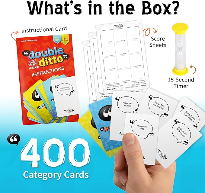 Inspiration Play Double Ditto - a Hilarious Award-Winning Family Party Game for 4-20 Players (Ages 8 and up)