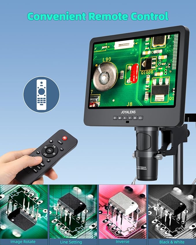 JL269S 5 Lens 10.1'' HDMI Digital Microscope 5000X with Endoscope, 24MP Biological Microscope for Adults Kids Home Lab, Coin Microscopes Full View for Error Coins, Windows PC Compatible, 32GB