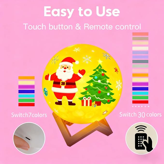 HOLA Paint Your Own Moon Lamp Kit, 2025 Updated USB Rechargeable, DIY Arts Supplies and Crafts Kit, Christmas Gifts for Grandkids Ages 6 7 8 9 10 11 12 13-15 Year Old Girls Boys Kids Birthday
