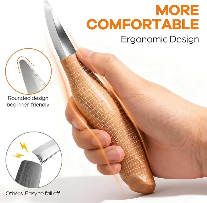 Fox Theme Wood Carving Kit for Beginners, Wood Whittling Kit for Kids and Adults Hobbies, Complete Carving Tool DIY Starter Kit with Step-by-Step Video Tutorials, Whittling Knife, Blocks, Carbon Paper