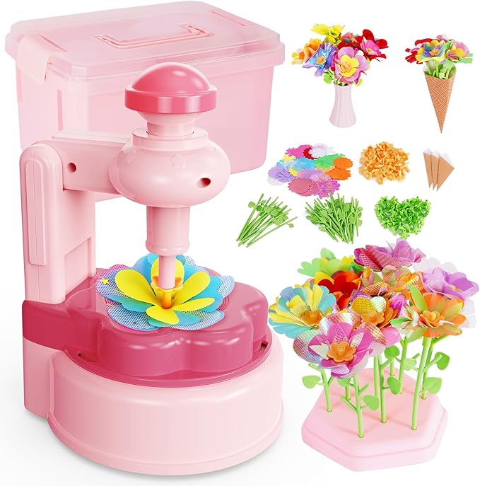 MISSOLO DIY-Crafts for Kids-Toys for Ages 4-13-Arts and Crafts for Kids-Develop Children's Critical Thinking Skills-Gifts for Kids-Fabric Flower Bouquets Toy -SIncludes Toy Storage Box