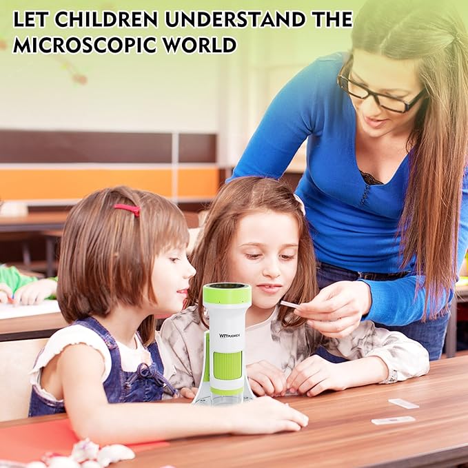 Microscope for Kids 1000X Handheld, 4K 2.0'' Screen Rechargeable Mini Pocket Digital Microscopes with 32 GB TF Card, Educational Science Toys for Children Aged 7 and Above.Over 84 Months