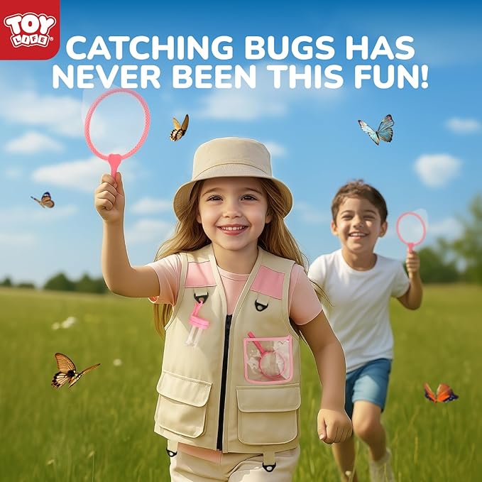 TOY Life Kids Explorer Kit with Bug Catcher for Kids, Bug Catching Kit with Bug Toys, Kid Safari Vest & Hat, Compass, Binoculars, Magnifying Glass, Educational Outdoor Toys Girls Kid Adventure Kit