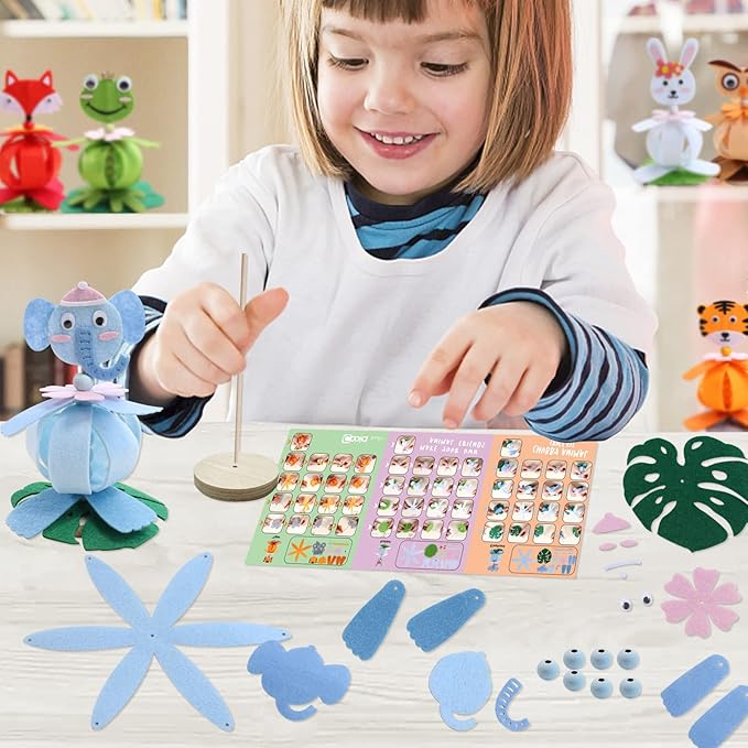 Coola Craft Kits for Kids Felt Animal Toddler Craft - 6Pack Art and Craft DIY Early Educational Toys Suitable Need Best Gift for Kids Age 3-6,7,8,9