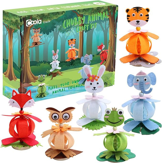 Coola Craft Kits for Kids Felt Animal Toddler Craft - 6Pack Art and Craft DIY Early Educational Toys Suitable Need Best Gift for Kids Age 3-6,7,8,9