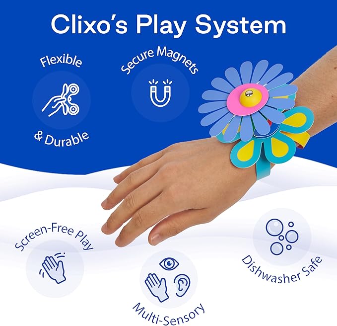 Clixo Rainbow Max 54 Piece Pack - Flexible, Durable, Imagination-Boosting Magnetic Building Toy- Modern, Modular Designs for Hours of STEM Play. A Multi-Sensory Magnet Toy, Travel Friendly. Ages 4-99