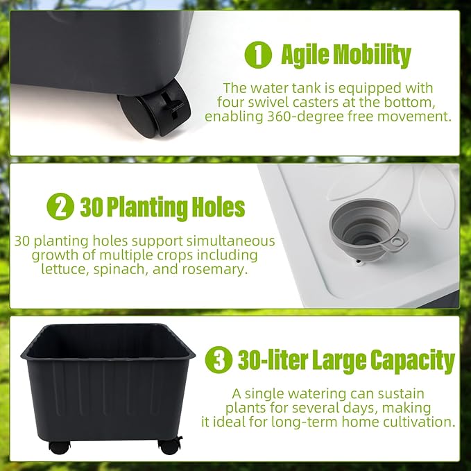 Hydroponics Growing Tower, Indoor Garden kit, Vertical Growing System, Indoor Planting Vegetables Herbs Flowers, Interior Garden System with Water Pump, hydroponics Tower with Water Tank