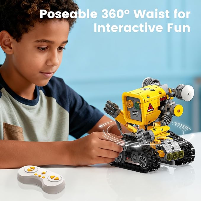 5 in 1 STEM RC Robotics Kit, APP & Remote Control Robot Building Kit, DIY Science Kits for Kids Age 8-12, 8 Year Old Boy Birthday Gift