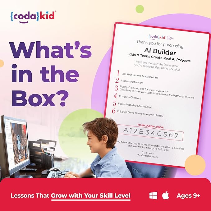 CodaKid AI Coding Courses – Award-Winning STEM Program for Kids & Teens - Learn Artificial Intelligence, Game Design, and Computer Programming with Fun Hands-On Projects and Live Online Mentoring
