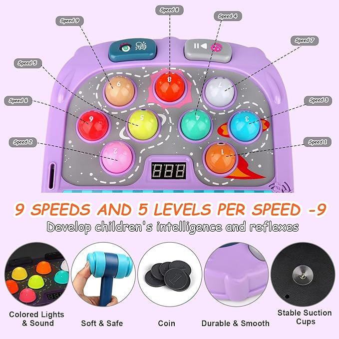 ANNKIE Whack Game Mole for Kids, Toys for 3 4 5 6 7 8+ Year Old Boys and Girls, Pounding Game for Kids with 3 Modes,2 Hammers,Gifts for 3-12 Year Old Boys Grils, Interactive Toy with Sound and Light