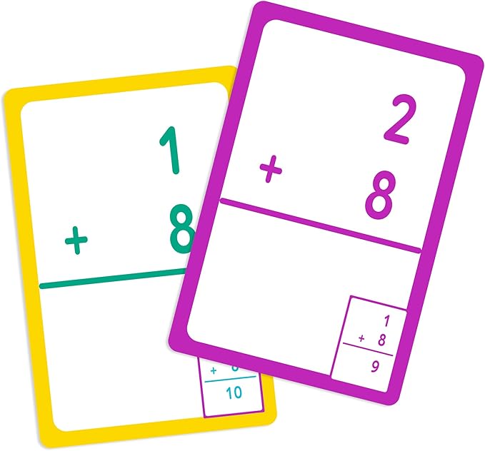BAZIC Products Addition Flash Cards, Numbers Math Flashcards Game at School Home, Problem Solving (36/Pack), 2-Packs