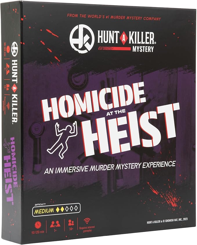 Hunt A Killer: Homicide at The Heist, Solve The Murder of a Brilliant Jewel Thief, Murder Mystery Game for Adults, Perfect Secret Santa Gifts for True Crime Fans, Designed for Ages 14+