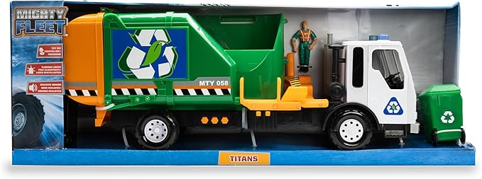 Mighty Fleet Titans 25" Huge Toy Semi w/Flatbed & Rescue Helicopter, Realistic Sounds & Lights, Batteries Included