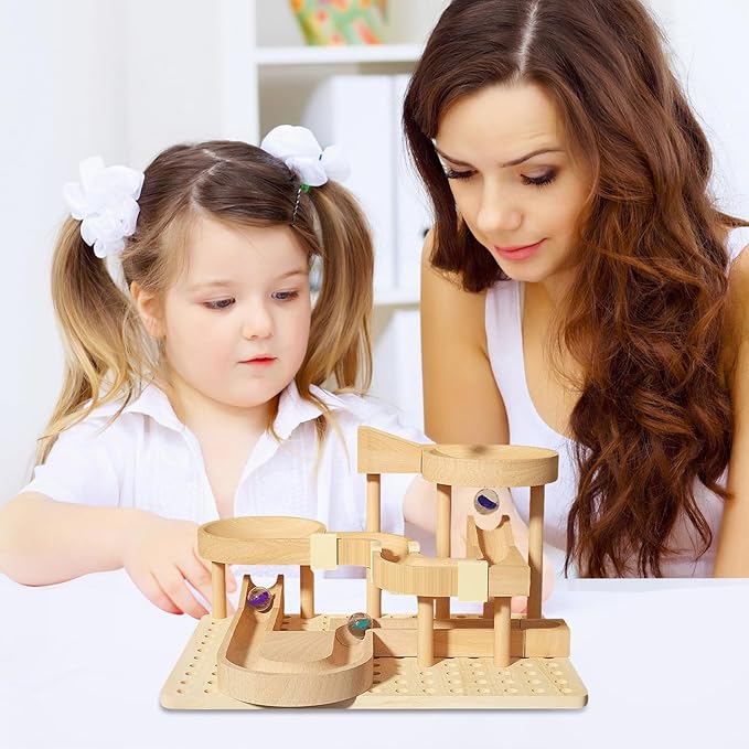 Marble Maze - Wooden Funny Educational Games, Marble Maze Game Race Track STEM Toys, Cognitive Skill Development, Problem Solving Fun, Boys, Girls, Classroom, Home, School, Kindergarten, Birthday
