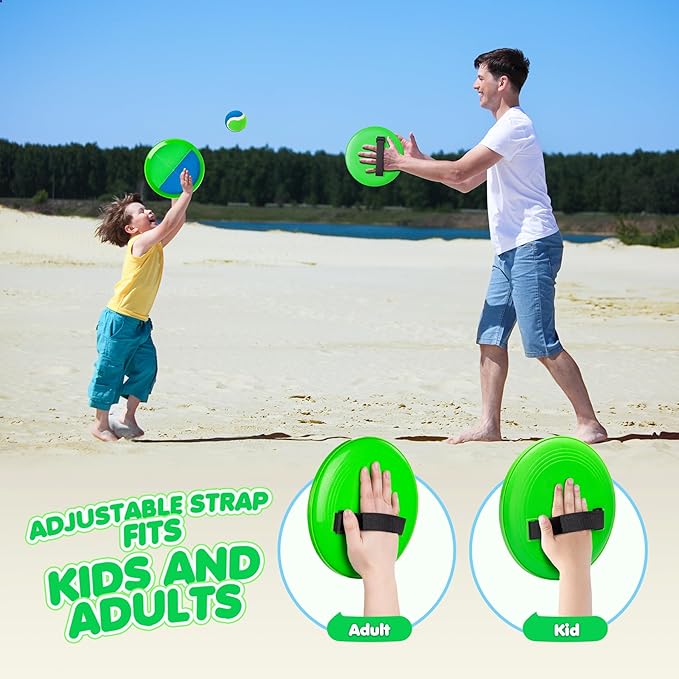 Toss and Catch Ball Set Upgraded - Kids Toys Stocking Stuffers for Family Games - Water-Resistant Great for Beach Pool Yard - Christmas Toys Gift for Boys Girls Teens 3 4 5 6 7 8 9 10 11 12+ Years