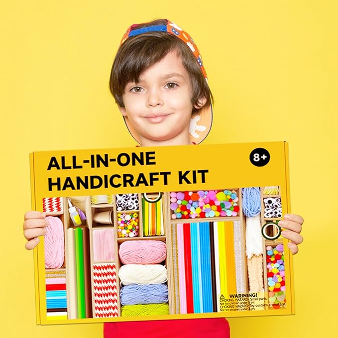 Fusihey Arts and Crafts Vault, DIY Craft Supplies Kit Christmas Creative Hobby Fun Activity Toys for Kids, Perfect Gifts for Girls & Boys Age 4 5 6 7 8 9 10 11 12 Year to Spark Imagination and Joy