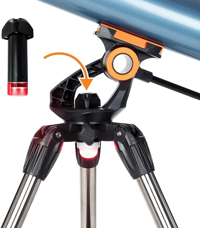 Celestron Inspire 100AZ Refractor Telescope with Built-in Smartphone Adapter, Blue