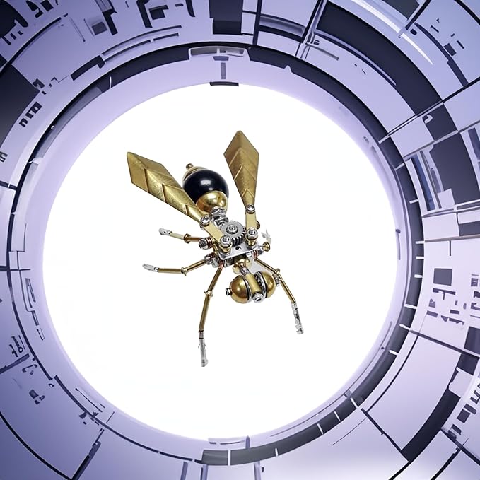 3D Metal Insect Hornet Model Kit, Steampunk Bug Mechanical 3D Puzzle Assembly,DIY Pprojects Metal Building Hobby Kits,Making Kit Arts and Crafts Cool for Birthday(Hornet)
