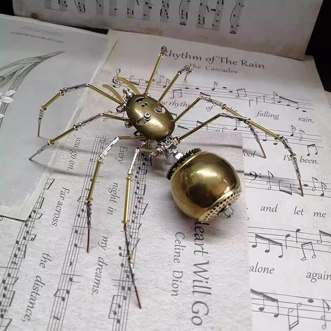 3D Metal Model Kits, Steampunk Bug Mechanical Sculpture Insect DIY Projects Hobby kit Birthday Gift, (Ghost Spider)