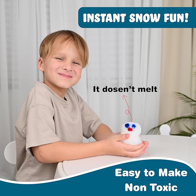 Butterfly Edufields Snow Magic Science Kit (Pack of 6) | Best Birthday Return Gifts for Kids Ages 4 5 6 7 8 | Instant Colorful Snow for Kids | Make Dry & Fluffy Snowman | Non-Toxic Reusable & Safe