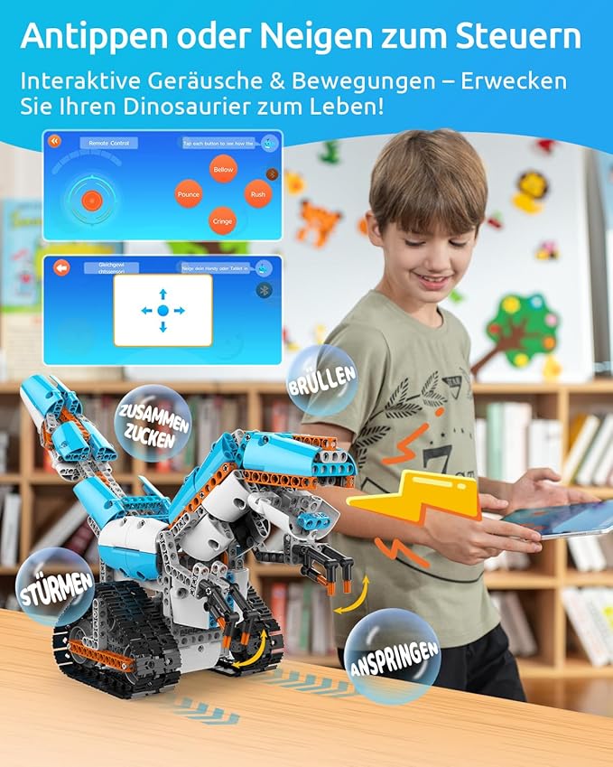 WhalesBot E7 Pro Coding & Remote Control Robot Kit for Kids 8+, Scratch & Modular Programming, Educational Engineering Science Toy Set with Smart Controller/Sensors/Motors for Kids Ages 8-12, 12-16