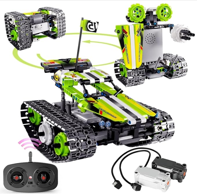 Kididdo Remote Control Cars Robot Building Kit Educational Toys for Age 8-13 Fun STEM Toys for Kids 3-in-1 RC Car Kit to Build Cool Building Blocks Set Birthday Gift for 8 9 10+ Year Old Boys
