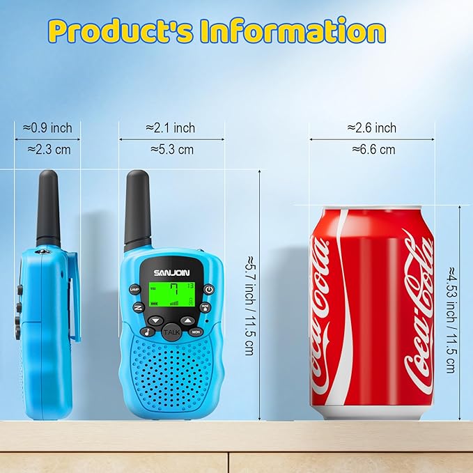 Walkie Talkies for Kids Rechargeable, 2000 mAH Last 3-4 Days 2 Way Radios Toys for 3-12 Year Old Boys Girls to Outside, Camping, Hiking Christmas Birthday Holiday Stocking Stuffers Presents
