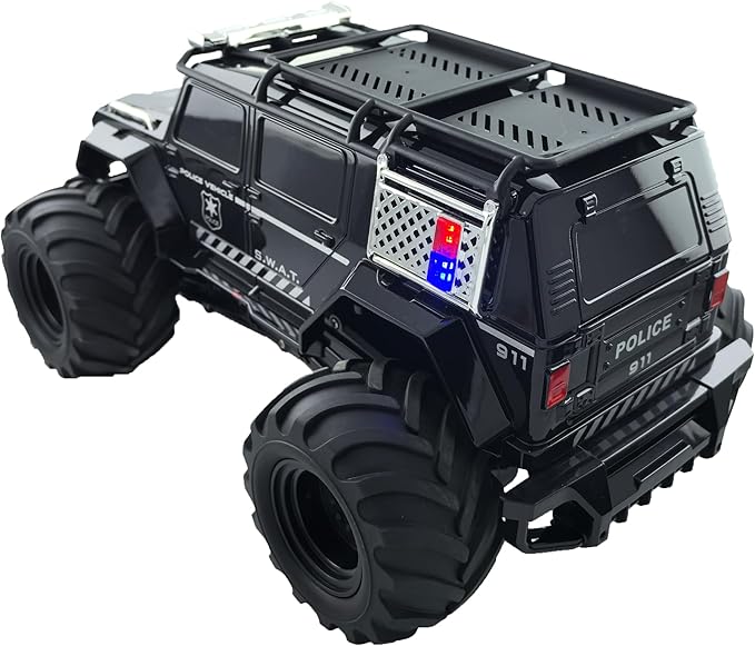 Threeking 1:14 Waterproof Rc Police Cars Amphipious Remote Control Car SUV Truck Indoor Outdoor Toys with Police-Siren Lights for 6 7 8 9 10 11 12 Year Old Kids Boys Girls Gifts Presents