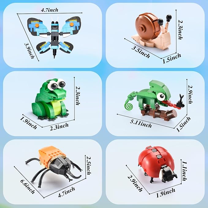 Insects Collection Building Set for Kids, 10 Packs Bug Building Blocks, Animals Insect Bug Toys, Party Favors Ideal Gift for Boys Girls 6 8 10 12+ (946PCS)