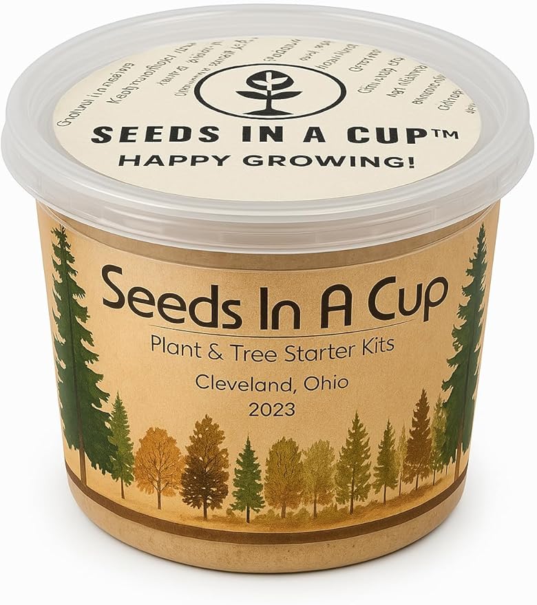 Seeds In A Cup® Pumpkin Grow Kit – Indoor Gardening Starter Set to Grow Mini Pumpkins, Fun Educational Gift for Kids & Adults, Quick Sprouting Greenhouse Planter