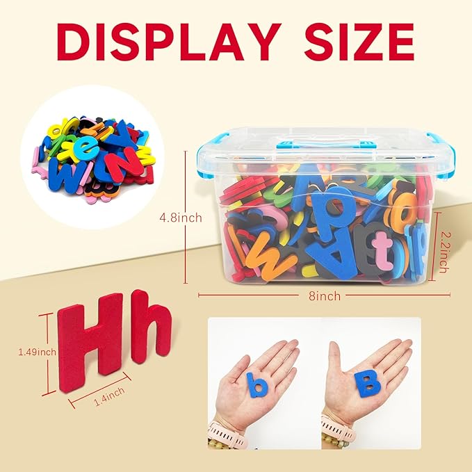 Classroom Magnetic Alphabet Letters ABC Magnets for Toddlers 1-3 Refrigerator 238 Pcs Double - Side Magnetic Letter Board for Preschool Toddler Spelling and Learning