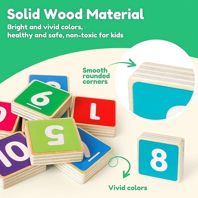 Toddler Learning Toys for 3+,Montessori Preschool Educational Learning Activities Counting & Number Blocks Toys Math Games Christmas Stocking Stuffers Gifts for Girl Boys