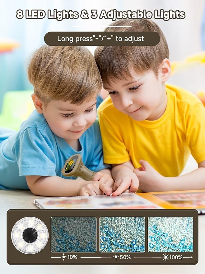 Microscope for Kids, 1000X Handheld Digital Miniscope with 2.0" Screen, Portable Pocket Microscope Education Toys Christmas Gifts for Age 3 4 5 6 7 8 9 10 Girls Boys