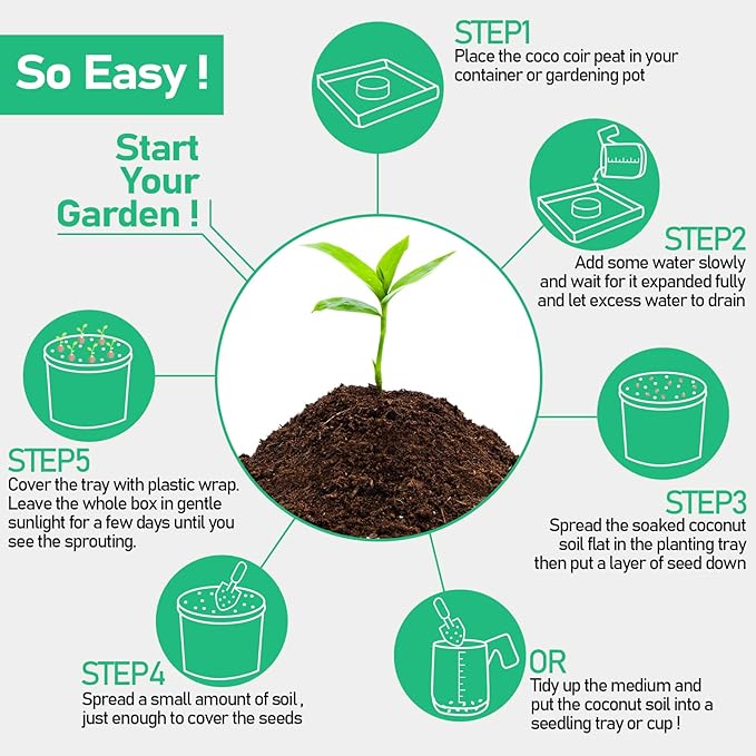 Legigo 100 Pcs 30mm Coco Coir Pellets Seed Starter Soil Mix- Organic Coconut Coir Potting Soil Pods for Seedling, Coco Peat Soil Discs for Indoor & Outdoor Plants Bonsai Herbs Vegetables and Flowers