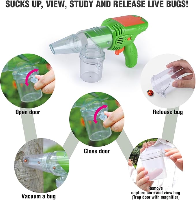 Bug Catcher Kit for Kids, Bugs Toys for Kids 3-5, Bug Vacuum Catching Kit, Critter Keeper Habitat, Insect Collection Terrarium, Summer Outside Toys for Toddlers 1-3 4 5 6 7 8+ Boys Gift